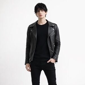 Vintage Y2K Cottonnet Black Thermal Waffle Knit Long Sleeve Top Men’s Goth Moto